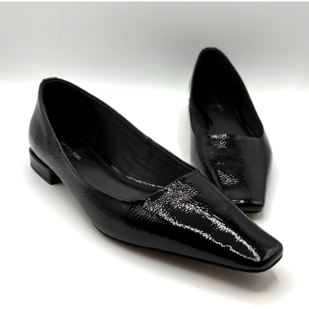 MICHAEL KORS Darrah Ballet Flats Women's‎ Size 8 Black Patent Leather Shoes